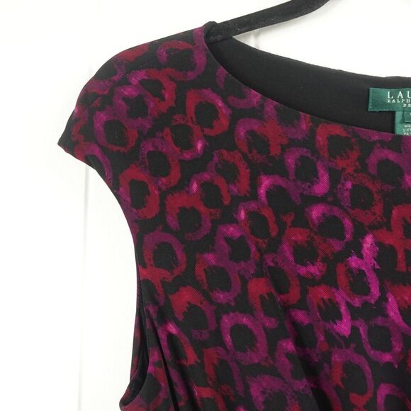 Ralph Lauren Womens Ruched Geometric Dress Size 12 - Picture 2 of 10
